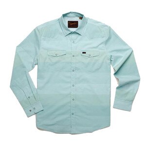 Howler Brothers H Bar B Tech Longsleeve Shirt Men's in Tidal Stripe Mint